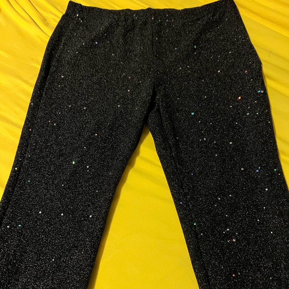 Black Glitter Pants